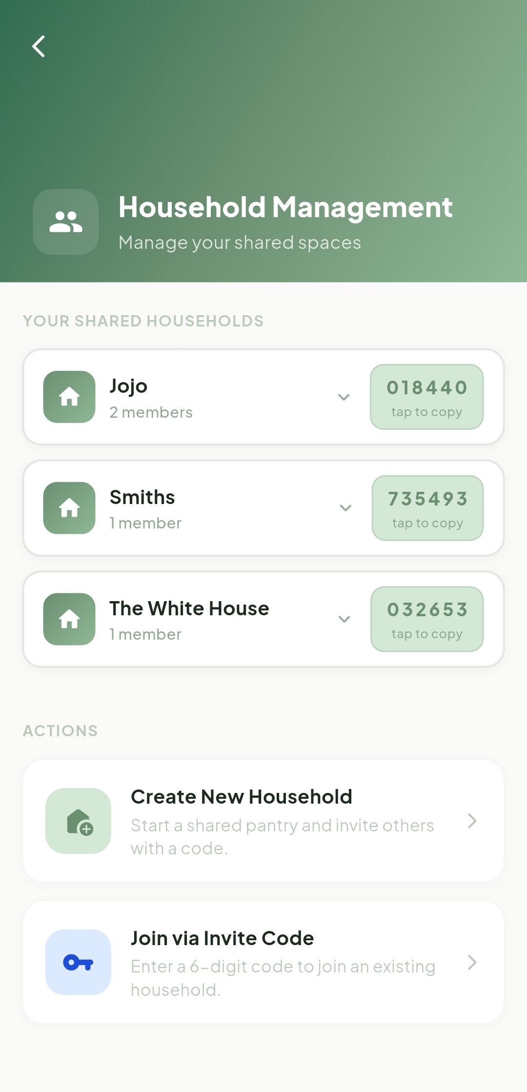 Household sharing