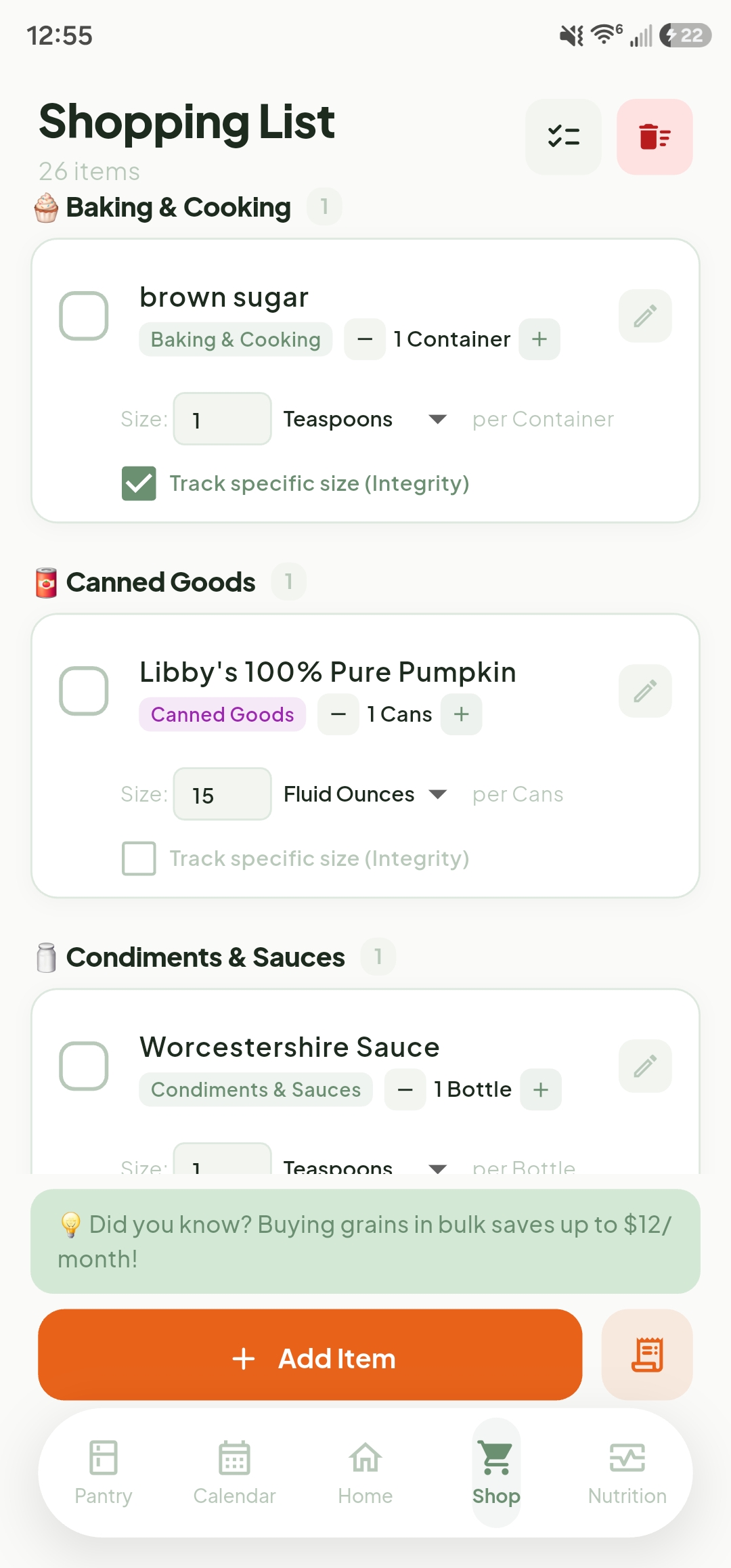 Shopping list